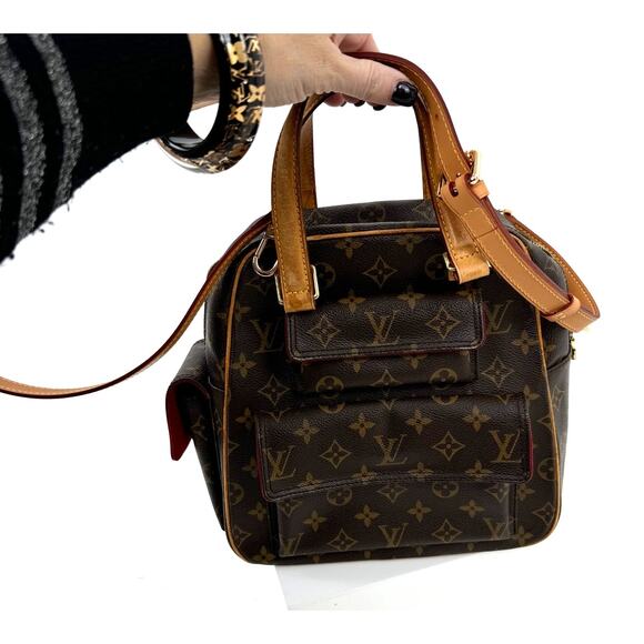 Louis Vuitton Brown Monogram Canvas Excentri Cite Satchel Bag with D-rings - Picture 1 of 13